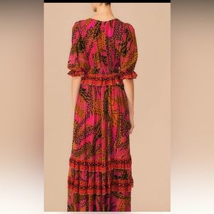 NWT Farm Rio pink croc maxi dress